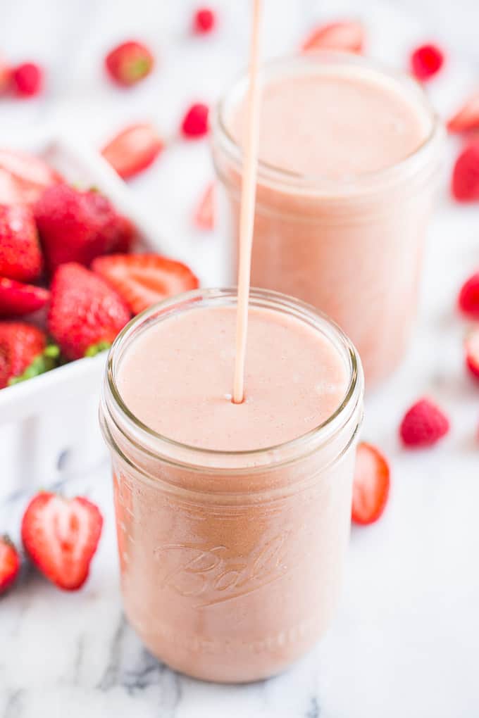 Peanut Butter and Jelly Protein Smoothie | Get Inspired Everyday!