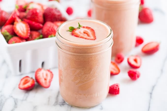 Peanut Butter and Jelly Protein Smoothie | Get Inspired Everyday!