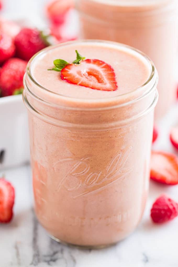 Peanut Butter and Jelly Protein Smoothie | Get Inspired Everyday!