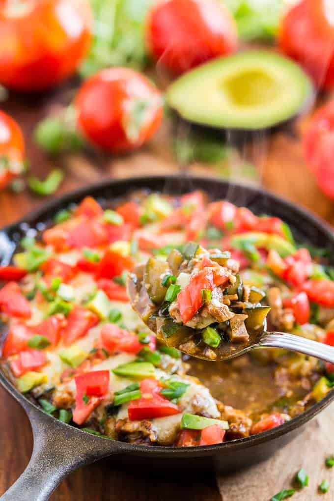 Chicken Enchilada Zucchini Skillet Dinner | Get Inspired Everyday!