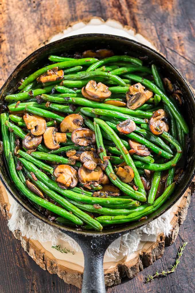 Green Beans with Bacon Mushroom Sauce | Get Inspired Everyday!