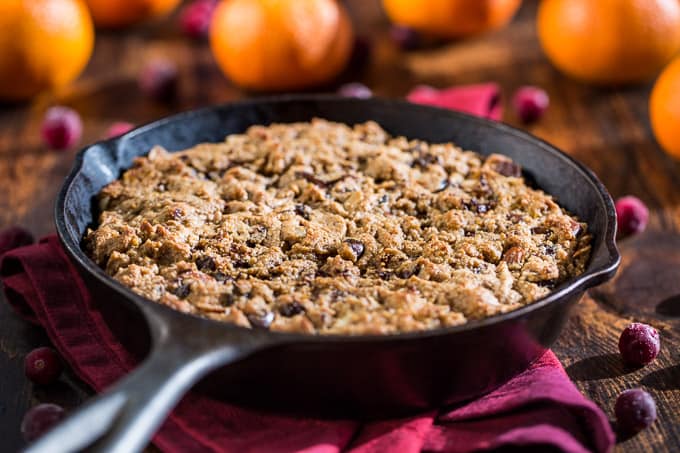 Gooey Cranberry Orange Skillet Cookie | Get Inspired Everyday!