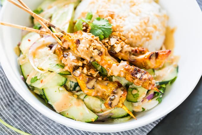 Saté Turmeric Chicken with Creamy 'Peanut' Sauce | Get Inspired Everyday!