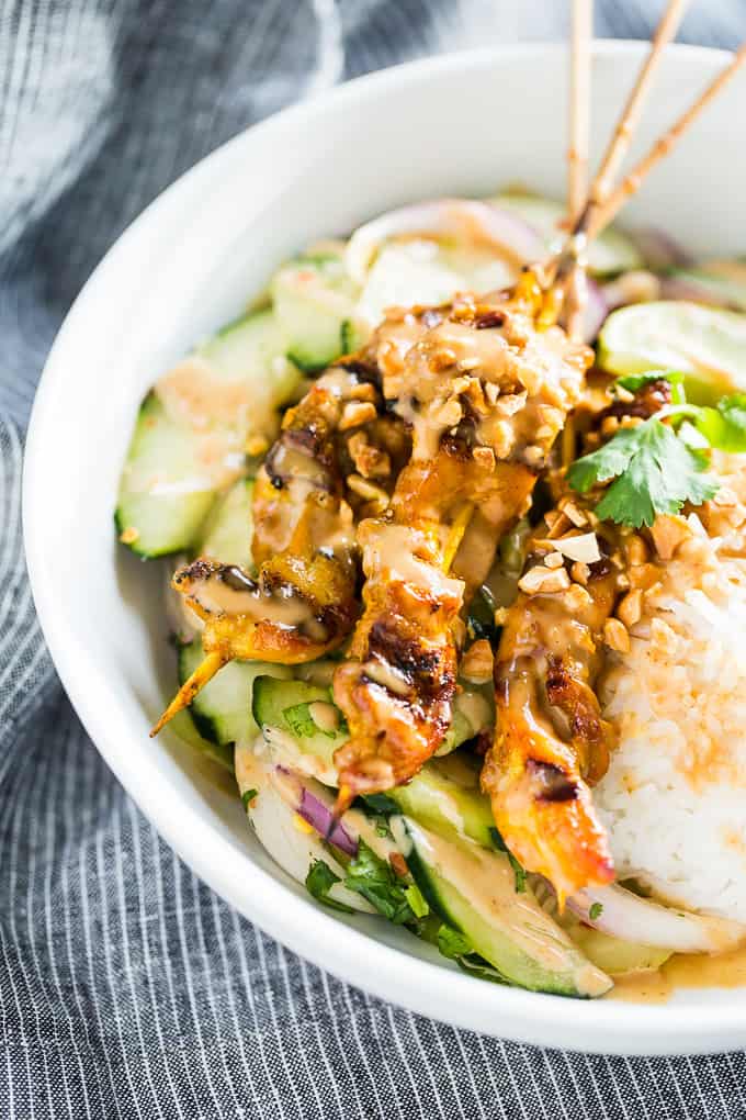 Saté Turmeric Chicken with Creamy 'Peanut' Sauce | Get Inspired Everyday!