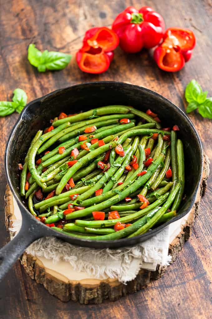 Balsamic Glazed Red Pepper Green Beans | Get Inspired Everyday!