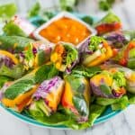 Rainbow Spring Rolls with Sweet Chili Mango Sauce | Get Inspired Everyday!