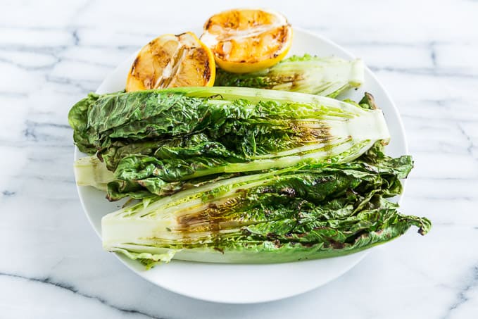 Grilled Romaine Salad with Strawberries and Fennel Vinaigrette | Get Inspired Everyday!
