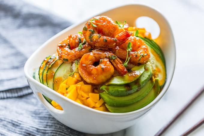 Honey Sriracha Shrimp Sushi Bowls | Get Inspired Everyday!