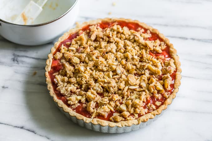 Strawberry Rhubarb Almond Shortbread Tart | Get Inspired Everyday!