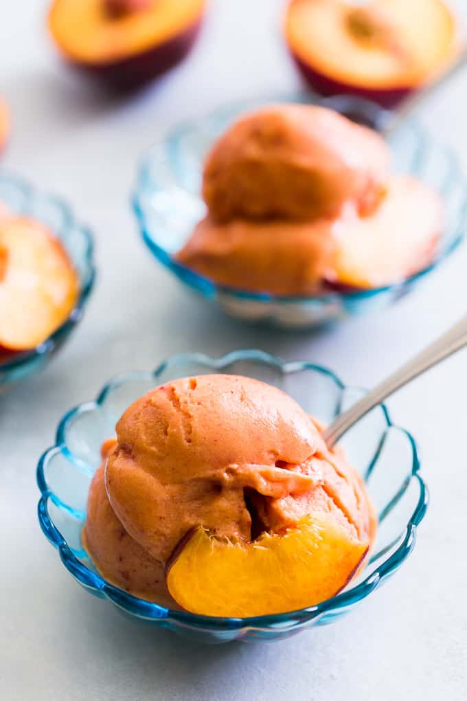 5 Minute Soft Serve Peach Nice Cream | Get Inspired Everyday!
