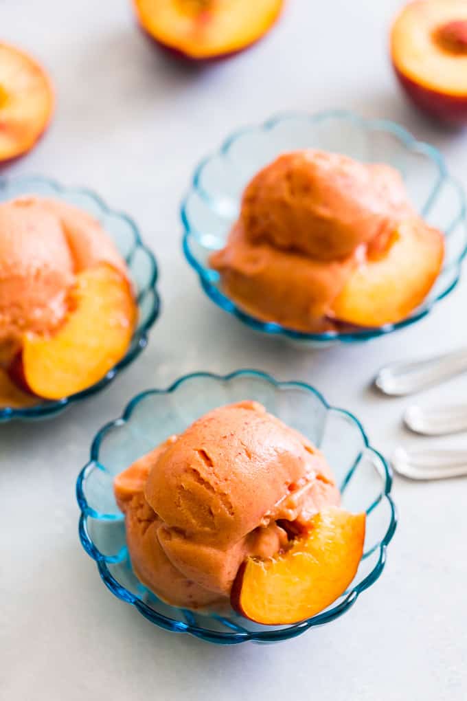 5 Minute Soft Serve Peach Nice Cream | Get Inspired Everyday!