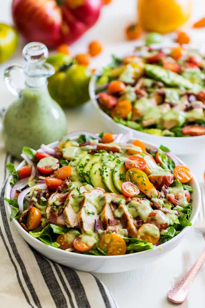 Grilled Chicken BLAT Salad with Avocado Ranch Dressing | Get Inspired Everyday!