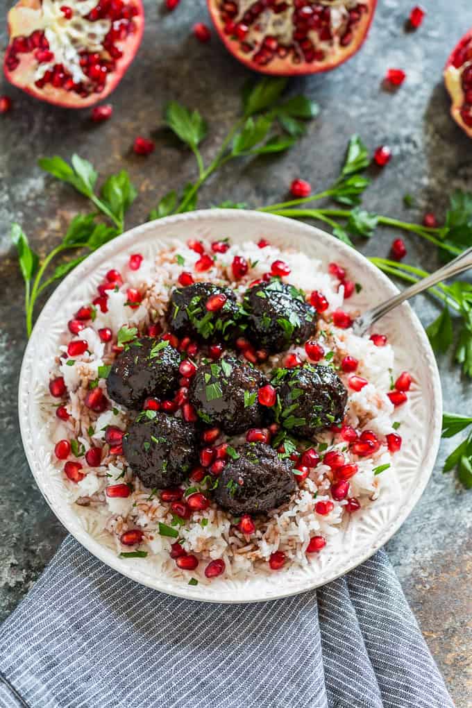 Pomegranate Glazed Moroccan Inspired Meatballs | Get Inspired Everyday!