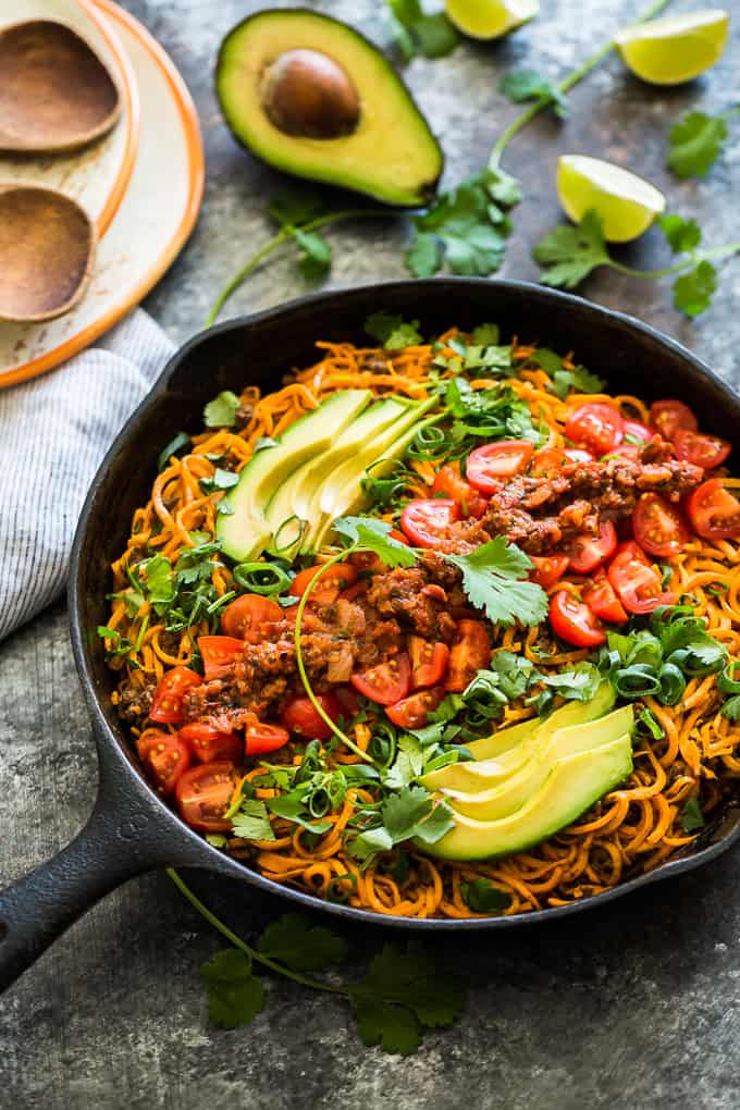 Taco Sweet Potato Noodle Bowls | Get Inspired Everyday!