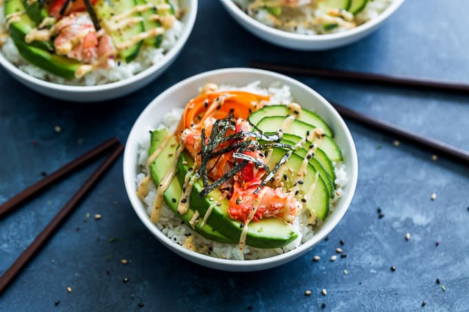 California Sushi Bowls with Japanese Togarashi Mayo | Get Inspired Everyday!