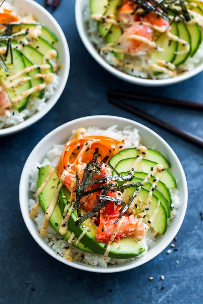 California Sushi Bowls with Japanese Togarashi Mayo