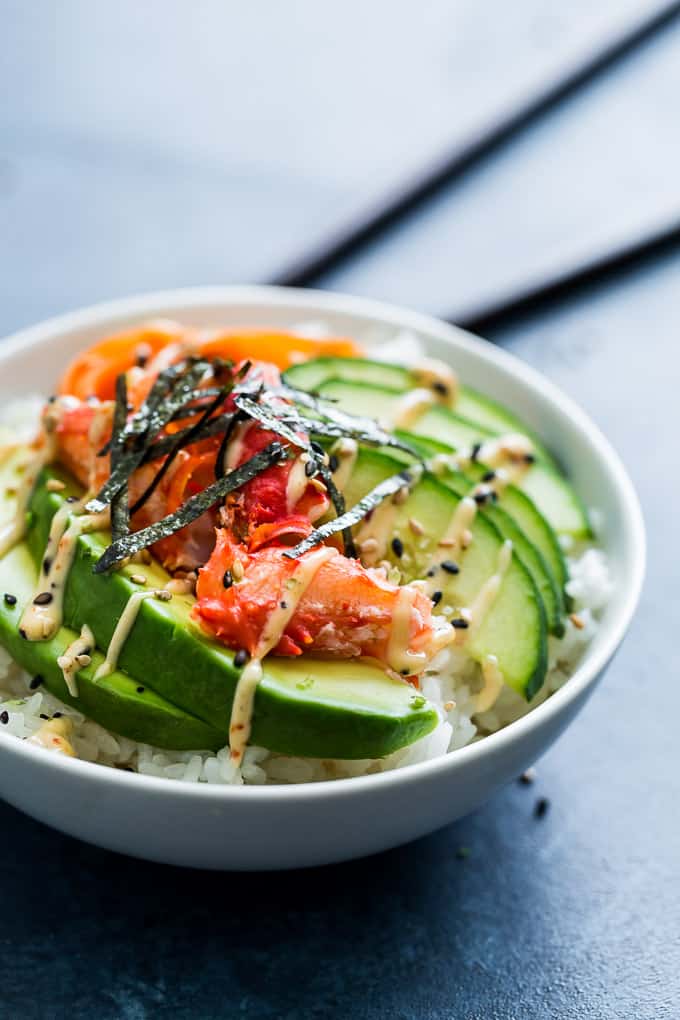 California Sushi Bowls with Japanese Togarashi Mayo | Get Inspired Everyday!