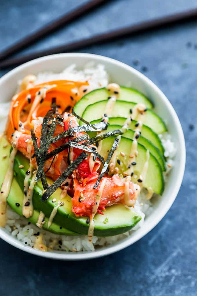 California Sushi Bowls with Japanese Togarashi Mayo | Get Inspired Everyday!