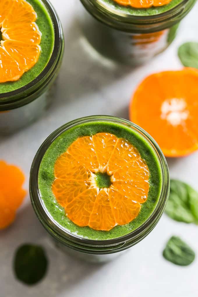 Protein Packed Mandarin Green Smoothie | Get Inspired Everyday!