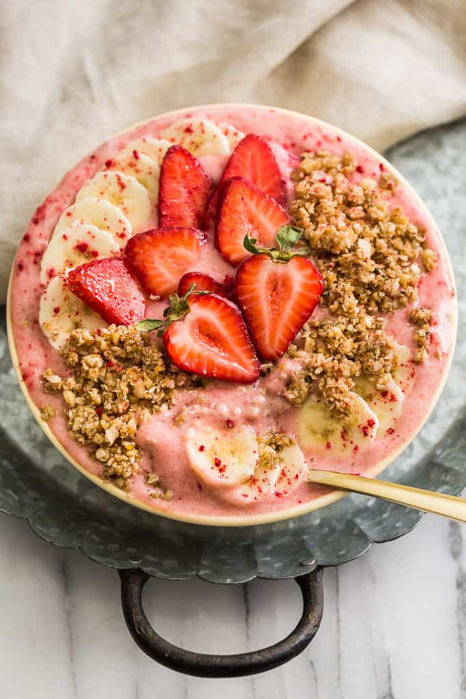 Strawberry Banana Nice Cream Breakfast Bowls | Get Inspired Everyday!