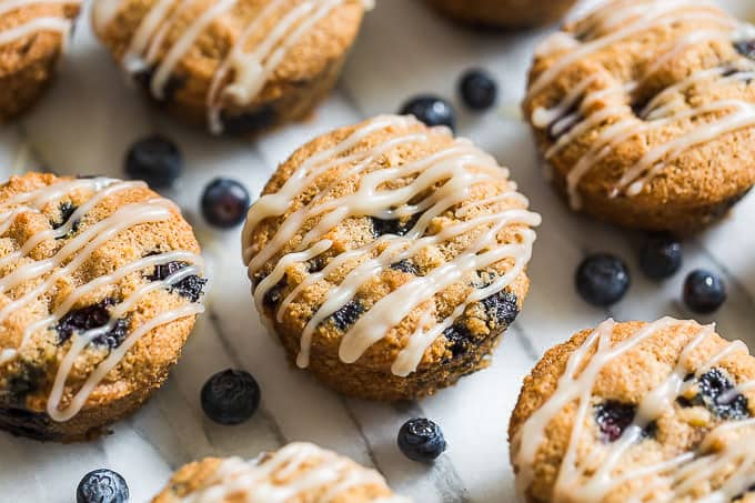 Grain Free Glazed Lemon Blueberry Muffins | Get Inspired Everyday!