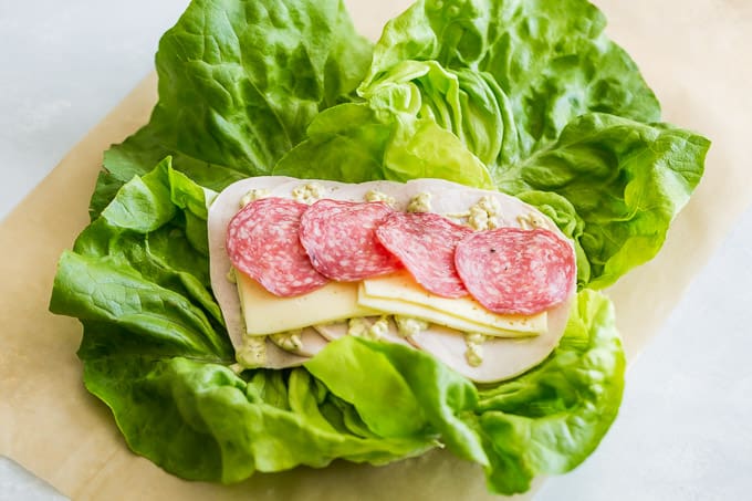 Italian Sub Lettuce Wraps with Pepperoncini Aioli | Get Inspired Everyday!