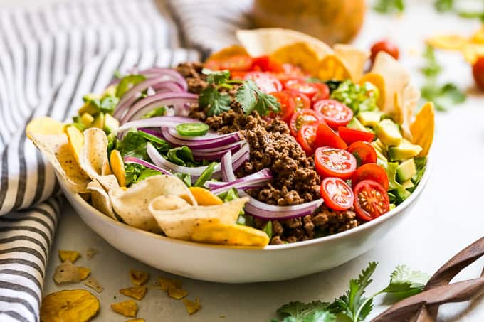 Fully Loaded Taco Salad with Salsa Dressing | Get Inspired Everyday!