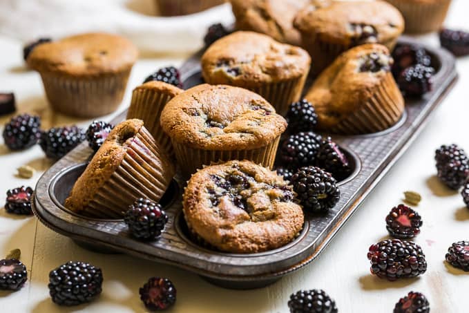 Grain Free Blackberry Cardamom Muffins | Get Inspired Everyday!