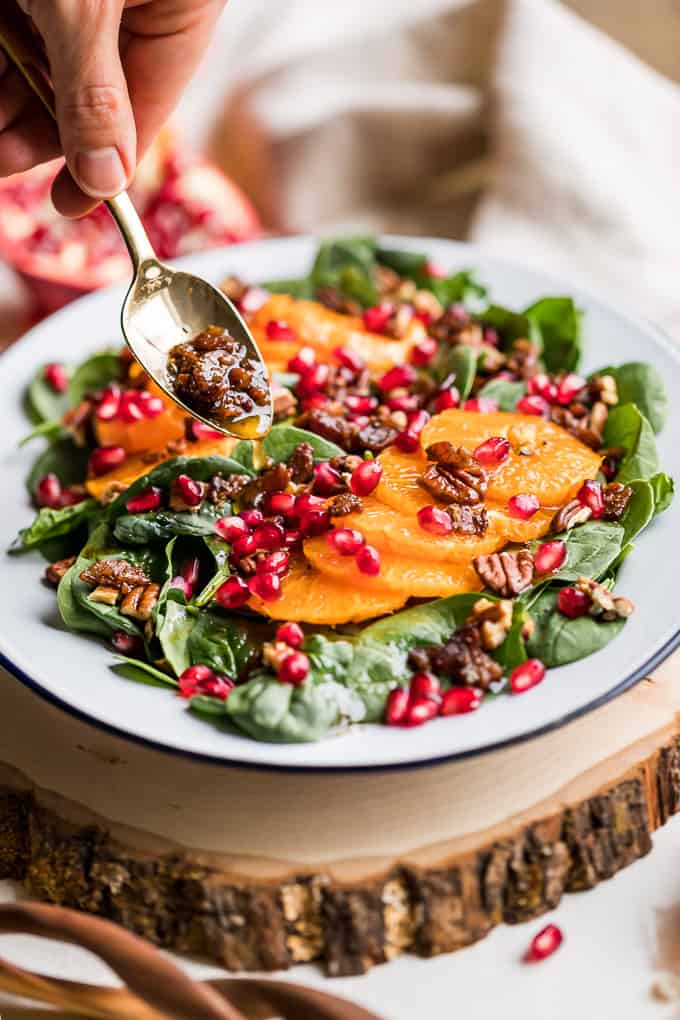 Spinach Salad with Mandarin Oranges and Warm Bacon Dressing | Get Inspired Everyday!