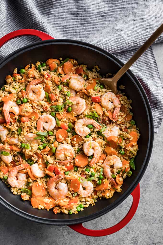 Red Curry Shrimp Fried Cauliflower Rice | Get Inspired Everyday!
