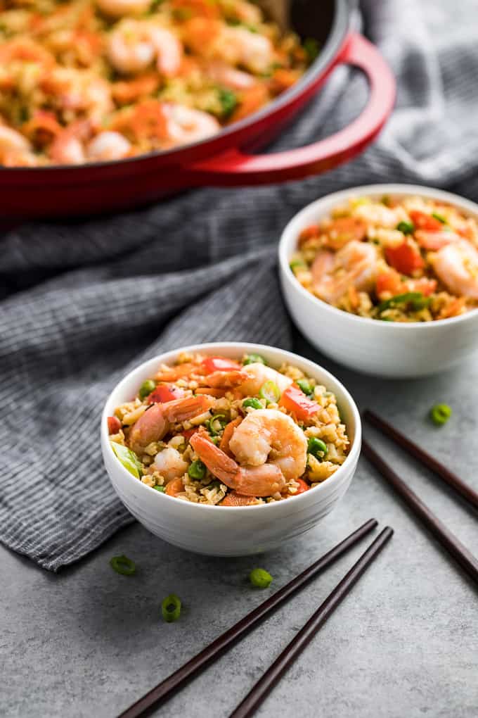 Red Curry Shrimp Fried Cauliflower Rice | Get Inspired Everyday!