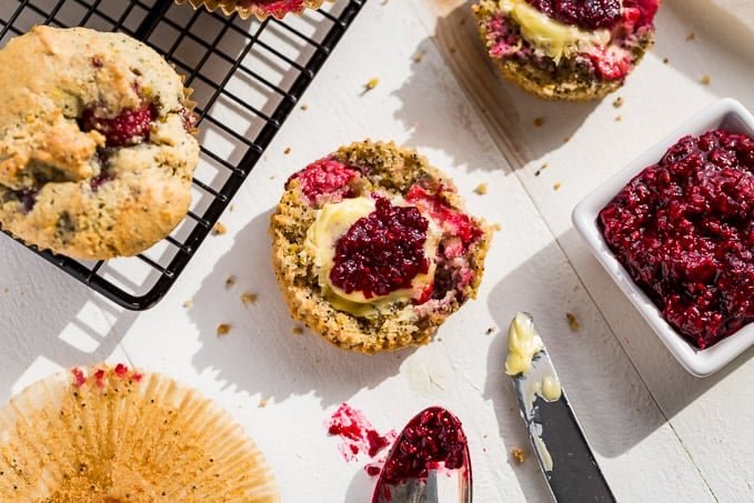 Grain Free Raspberry Almond Poppy Seed Muffins | Get Inspired Everyday!