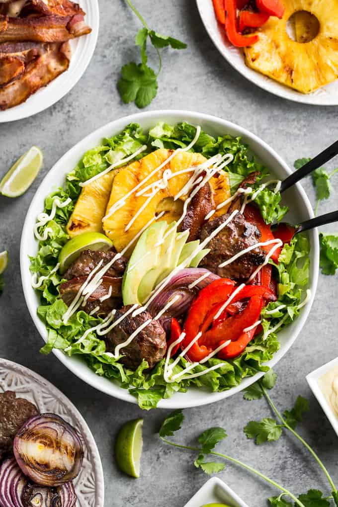 Aloha Teriyaki Burger Bowls (Whole30) | Get Inspired Everyday!