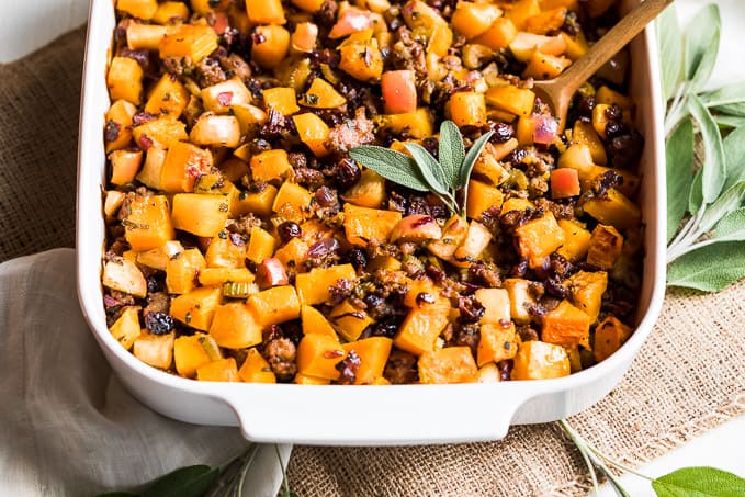 Paleo Butternut Sausage Apple Stuffing | Get Inspired Everyday!