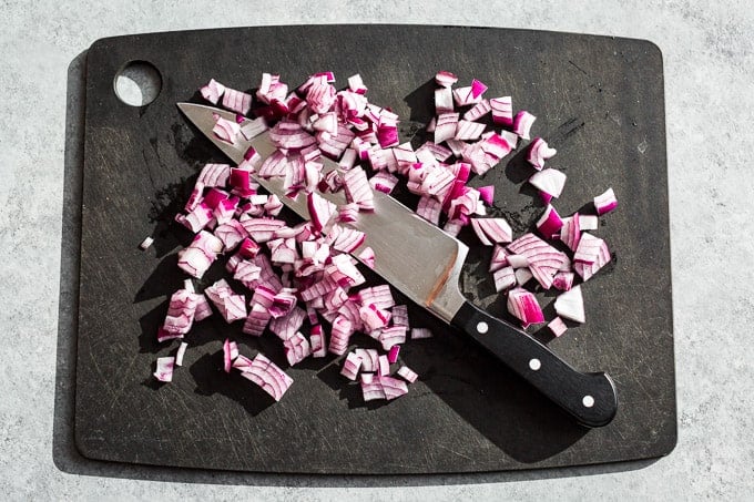 Chopped up onions for the stir fry!