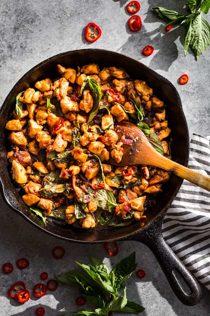 Thai Basil Chicken Stir Fry - Modern Farmhouse Eats