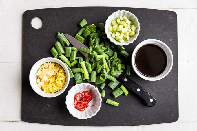 Prepped ingredients for the Mongolian Beef Stir Fry!