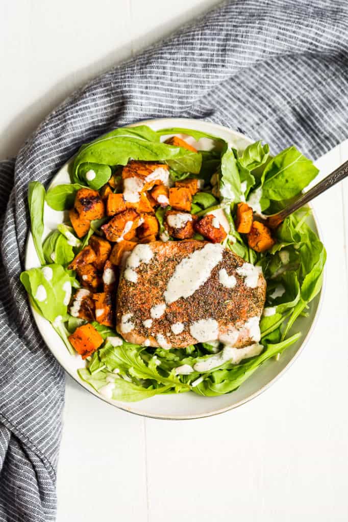 The leftovers of these ranch pork chops make a great salad to pack for lunch!