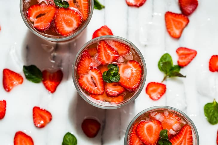 Summer Strawberry Kombucha Mocktail  