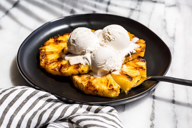 My favorite way to eat grilled pineapple is with coconut ice cream!