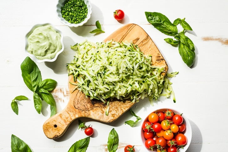 Grated Zucchini for Zucchini Fritters!