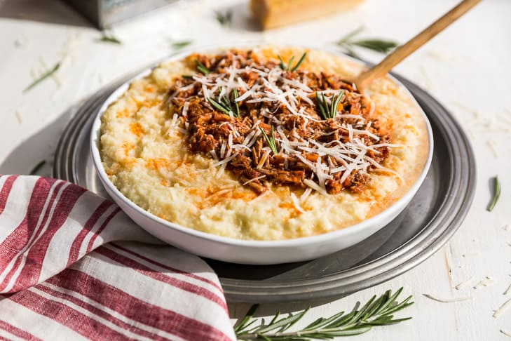 Instant Pot Rosemary Pork Ragu with Cauliflower 'Polenta'