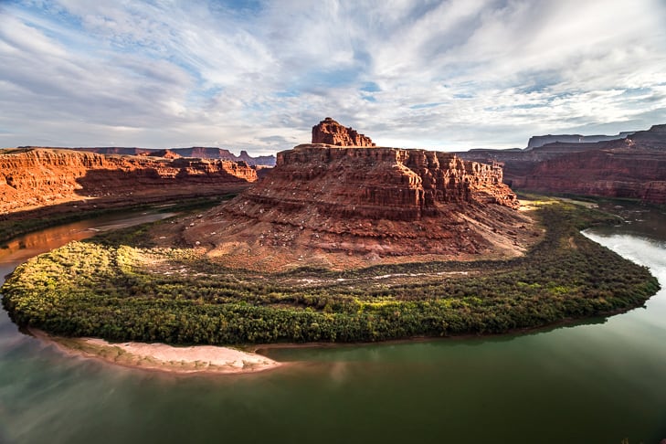 The view of Thelma and Louise Point on Shafer Trail.