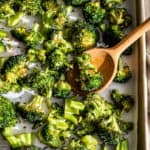 Sheet pan wit Oven Roasted Broccoli.