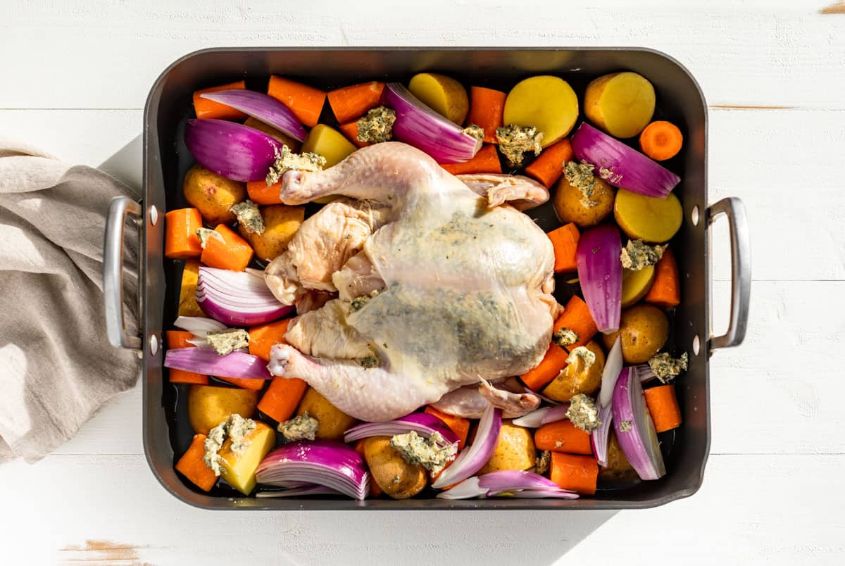 Efficient Chicken Roast with Veggies using Happycall Double Pan