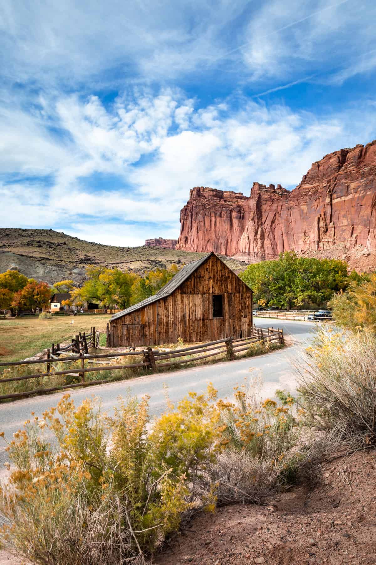 Old antique barn located just off the scenic highway in the Fruita District of Capitol Reef.