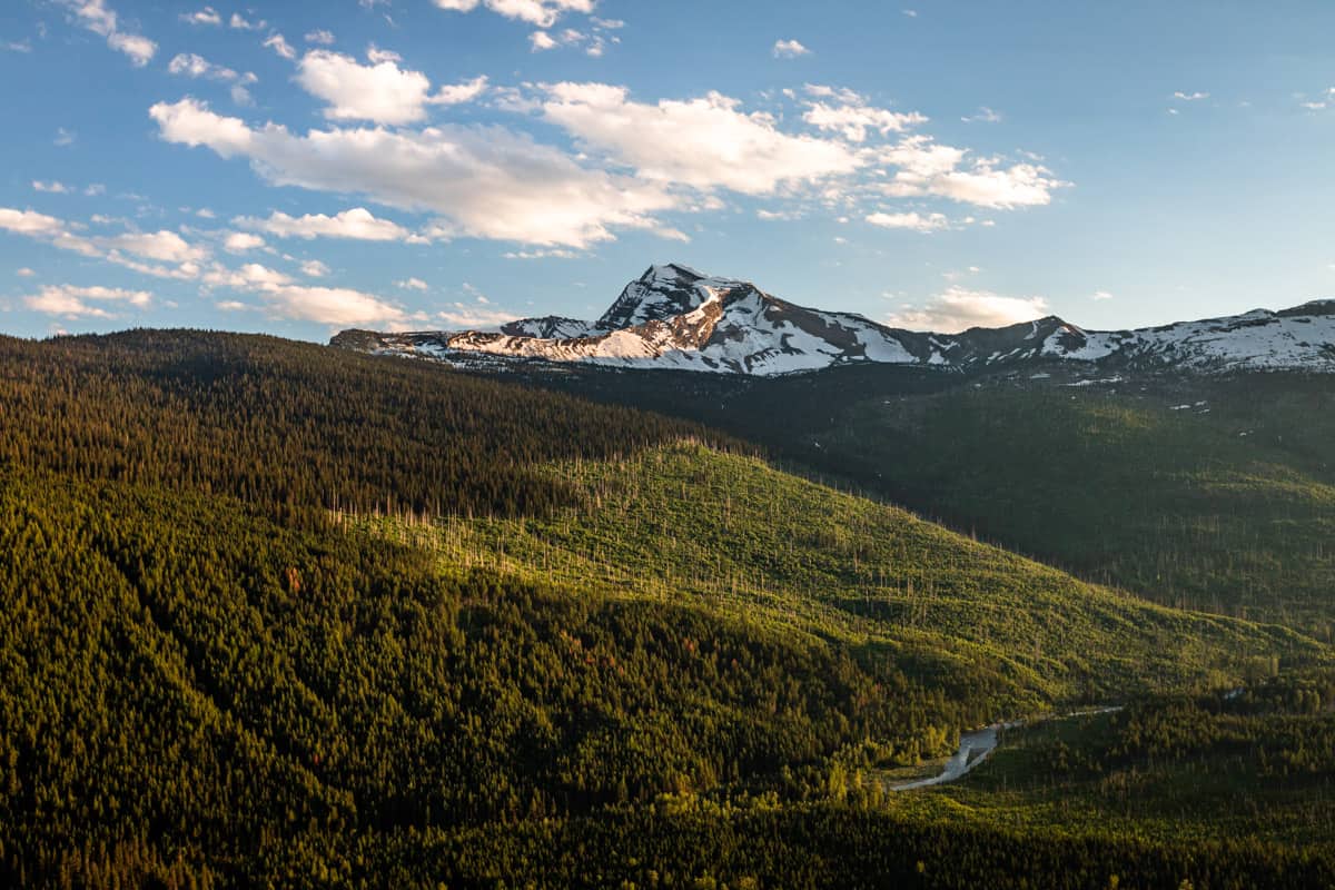 Heaven's Peak as viewed from the loop stop on Going to the Sun Road.