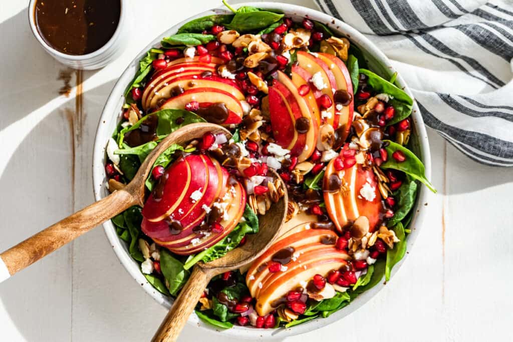 Finished Apple Spinach Salad with