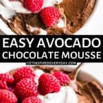 Pin image for Avocado Chocolate Mousse.