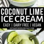 Pin for Coconut Lime Ice Cream.